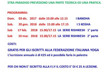 INCONTRO APPROFONDIMENTO YOGA DEL 10 MARZO 2018